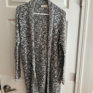 Hollister Black and White Knit Cardigan